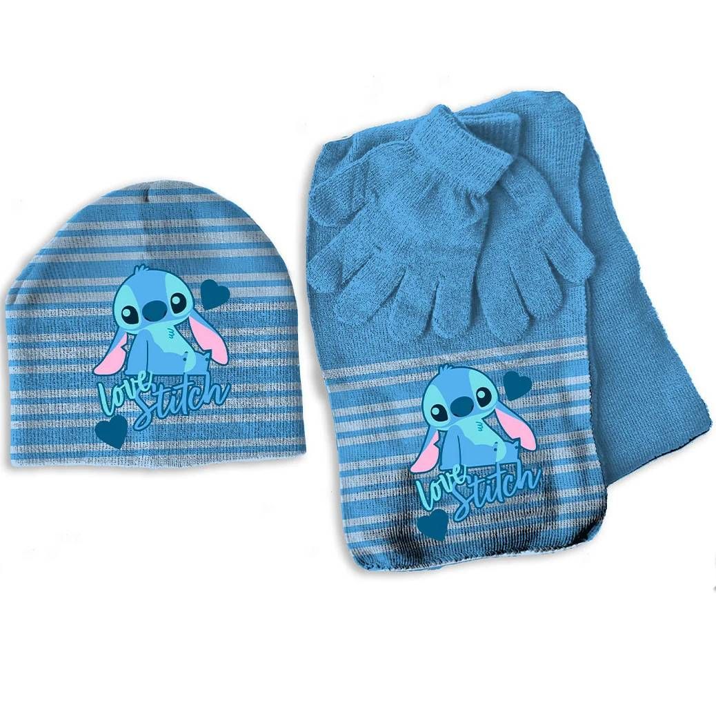 Disney Lilo & Stitch Set cappello, sciarpa e guanti, TAGLIA UNICA
