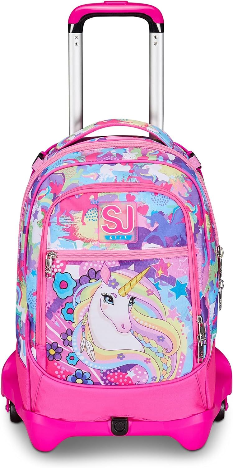 Zaino Trolley SJ GIRL 3 Ruote Unicorno