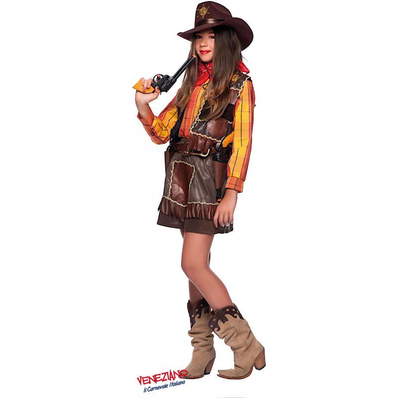 Costume di Carnevale Cowgirl Baby Veneziano 3/6 Anni 3806