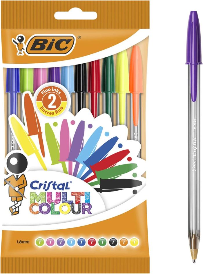 BIC Cristal multicolor confezione 10 penne colorate