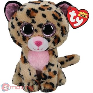 Peluche TY Beanie Boos Livvie Leopardo Marrone e Nero