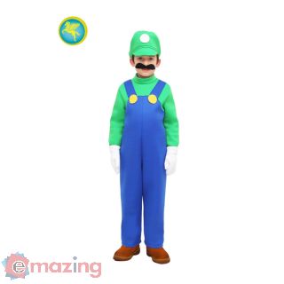Vestito Carnevale Luigi Età 3/4 Anni (Super Mario Bros) (79 cm) COD. 0635