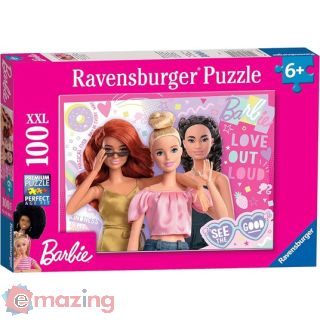Ravensburger - Puzzle Barbie 100 Pezzi Xxl, Età Raccomandata 6+ Anni