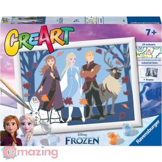 Ravensburger - Creart Serie D: Frozen, Migliori Amici, Kit Dipingere I Numeri, Contiene una Tavola Prestampata, Pennello