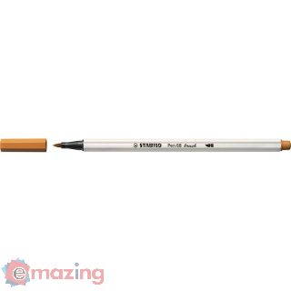 Pennarello Stabilo Pen 68 Brush 568/89 - Ocra Scuro con Punta a Pennello