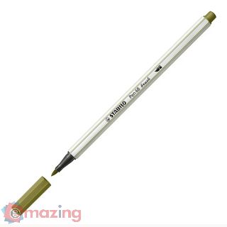 Pennarello Stabilo Pen 68 Brush 568/37 - Verde Fango con Punta a Pennello