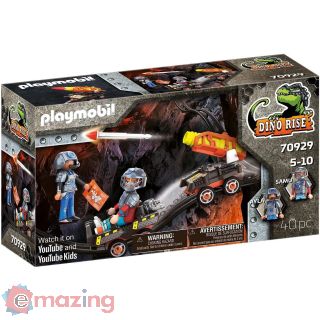 Playmobil - Dine rise carrello con razzo della miniera