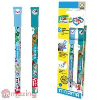 Penna Cancellabile blu Spinny Travel - 2 Pz