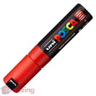 Marcatore a Tempera Uni-ball Punta Scalpello 8 Mm – Rosso