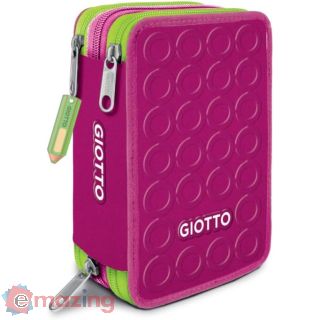 Giotto Astuccio 3 Zip Ciliegia con Chiusure Ver