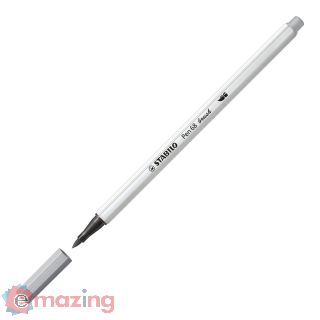Pennarello Stabilo Pen 68 Brush 568/95 - Grigio Medio con Punta a Pennello