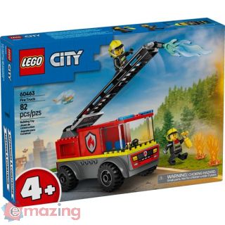 Lego City 60463 Autopompa con Scala, Camion Giocattolo dei Pompieri con 2 Minifigure, Giochi Educativi per Bambini da 4 Anni
