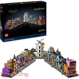 Lego Harry Potter 76444 Negozi di Magia di Diagon Alley, Kit Modellismo per Adulti in Microscala con Edifici e 12 Personaggi