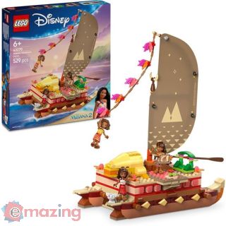 Lego | Disney 43270 La Canoa di Vaiana, Barca Giocattolo con 4 Personaggi, Giochi per Bambini 6+, Regalo da Principesse