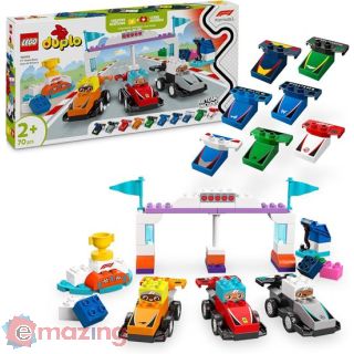 Lego Duplo 10445 Auto da Corsa e Piloti Team F1, Macchina Giocattolo da Costruire, Giochi Creativi e Didattici per Bambini 2+