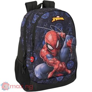 Zaino Scuola 2 Zip Spider-man Nero 44 Cm