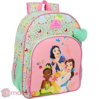 Zaino Scuola 2 Zip Principesse con Fiori