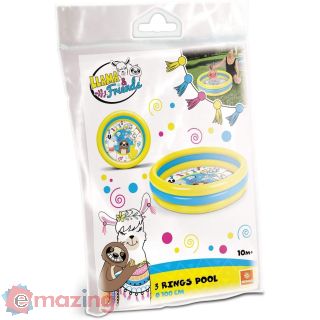 Llama & Friends Piscina gonfiabile per bambini 3 anelli