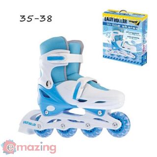 Pattini in Line Easy Roller 35 38 Regolabili Azzurro
