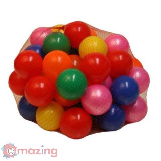 Rete con 50 Palline Colorate in Plastica