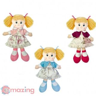 Bambola di pezza con vestito a fiori 30 cm