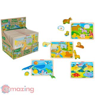 Puzzle in Legno Animali 6 Pz. - 4 Ass
