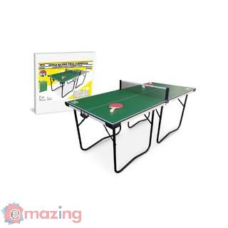 Tavolo da Ping Pong Pieghevole con 2 Racchette, 2 Palline e 1 Rete con Supporti