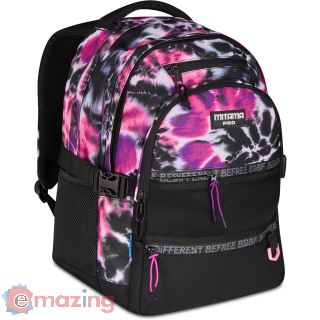 Mitama Zaino Triplo Scomparto Purplehype con Tasca Porta Pc, Nero,tasca Frontale Attrezzata, Scuola Elementare e Tempo Libero, Bambina Ragazza