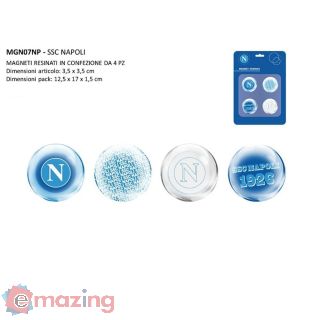 Gadget SSC Napoli. Set 4 Magnetini ufficiali SS Calcio Napoli