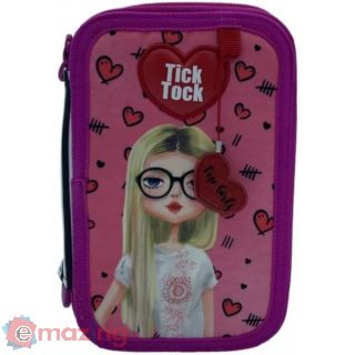 Astuccio Triplo Tick Tock girls 3 zip 44 pezzi