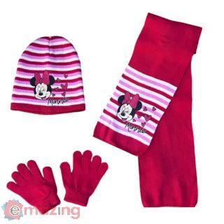 Set 3 Pezzi Minnie Disney Cappello Sciarpa Guanti Taglia Unica Bambini