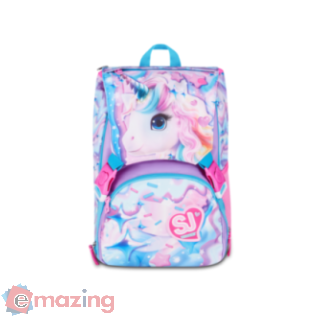 Zaino Scuola Estensibile Glow Led Unicorn Girl Sj Gang 24l con Dispositivo Luminoso Usb e Porta Borraccia