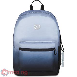 Seven Zaino Scuola Round Shade Tech, Celeste, 29 L, Monoscomparto, Powerbank Integrato, Ricarica Usb, Estensibile, Tasca Frontale, Scomparto Interno Porta Pc, Scuola Media e Superiore,bambini, Ragazzi