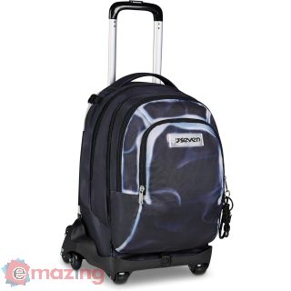 Seven Trolley Scuola Jack 8 Ruote Detach Shadows Of Color, Nero, 34 L, Scomponibile, Cross-over System, Zainetto Staccabile, Tasca Laterale Porta Borraccia, Scuola Elementare e Media, Bambini, Ragazzi