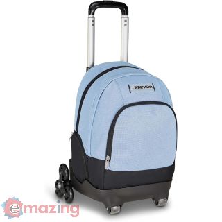 Seven Trolley Scuola Comby 8 Ruote Made Of Stars, Grigio, Effetto Brillantini, 31 L, Scomponibile, Uso Zaino, Barra Telescopica, Tasca Attrezzata, Tasca Porta Pc, Scuola Elementare e Media, Bambina