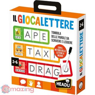 Headu - Il Giocalettere - Tombola delle Parole da Scrivere e Leggere - un Gioco Educativo per Bambini Dai 3 Ai 6 Anni