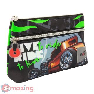 Astuccio bustina maxi 2 zip monster truc
