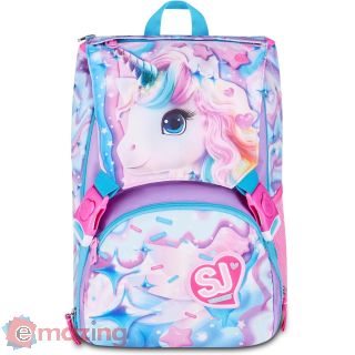 Zaino Scuola Estensibile Glow Led Unicorn Girl Sj Gang 24l con Dispositivo Luminoso Usb e Porta Borraccia