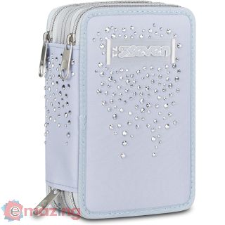 Seven Astuccio 3 Zip Bianco Brillantinato