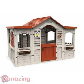 Bambini Casetta da Esterno Le Chalet, Colore: Beige con Tetto Rosso (la Fabbrica di Giocattoli 89650)