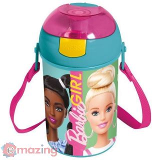Borraccia Barbie con tappo a pulsante in plastica da 450ML