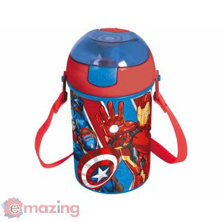 Borraccia Avengers con tappo a pulsante in plastica da 450ML