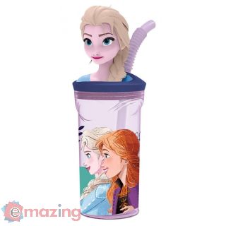 Bicchiere con cannuccia di Frozen II 3D