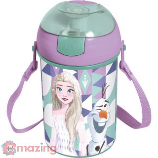 Borraccia Frozen con tappo a pulsante in plastica da 450ML