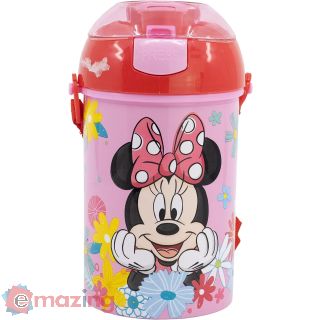 Borraccia Minnie con tappo a pulsante in plastica da 450ML