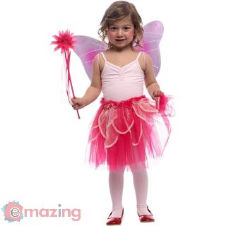 Vestito fata rosa con ali e bacchetta