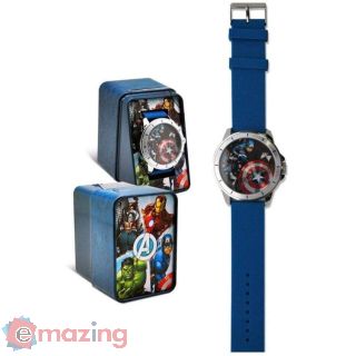 Box Metallo Orologio Analogico Captain America Avengers Mv15785