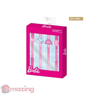 Barbie penna, confezione da 4 penne a scatto, a sfera