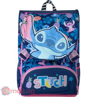 Stitch Zaino Estensibile Cerdà | Licenza Ufficiale Disney | 20-30l | Scuola Bambini Elementari e Medie | Blu con Patch Peluche
