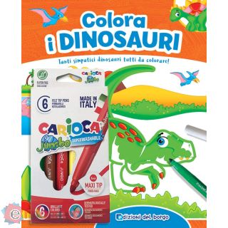 Colora i dinosauri. Tanti simpatici dinosauri tutti da colorare! Ediz. a colori. Con 6 pennarelli